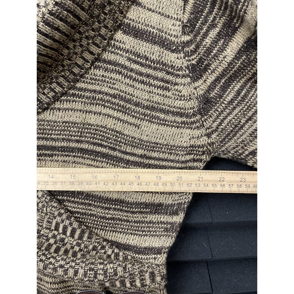 Caren Sport Knit Blouse Top Size 3XL Long Sleeve Long Brown Striped V-Neck - Picture 9 of 14